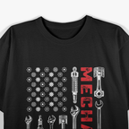 Mechanic USA Flag Garage Tools Bolts American Patriotic T-Shirt