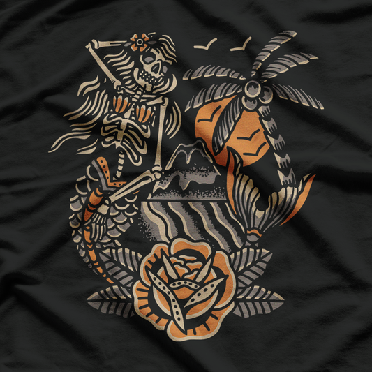 Mermaid Skeleton Traditional Tattoo Artist Inked T-Shirt