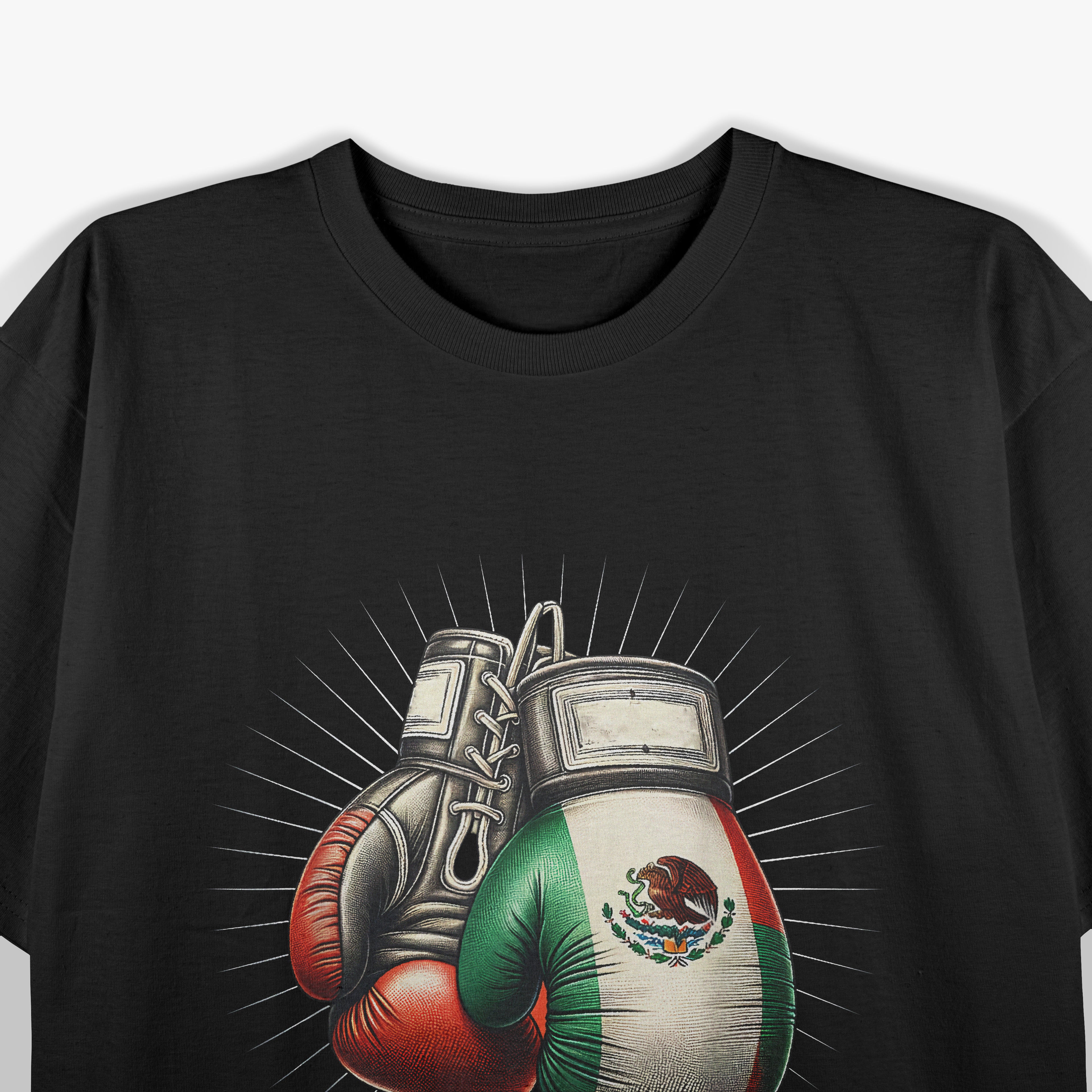 Boxing Gloves Mexico Boxing Vintage Mexican Flag T-Shirt
