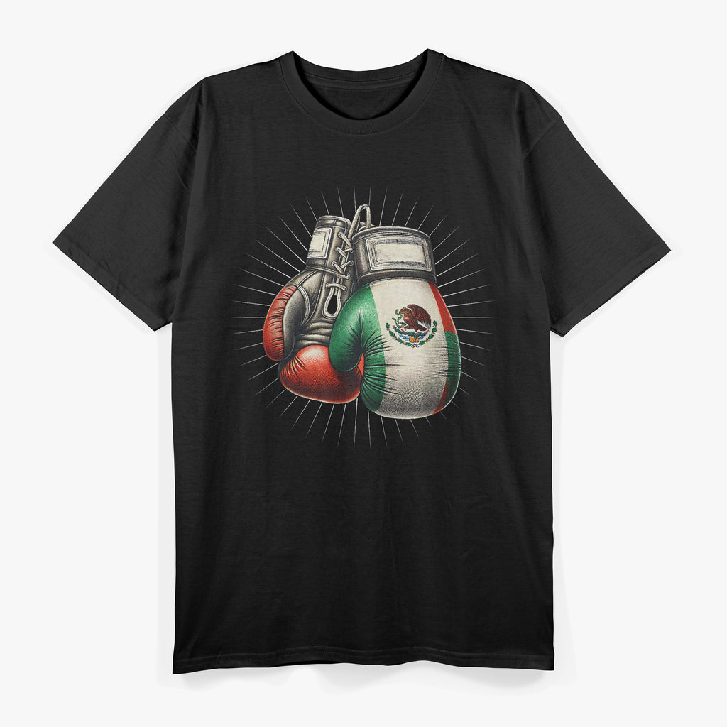 Boxing Gloves Mexico Boxing Vintage Mexican Flag T-Shirt