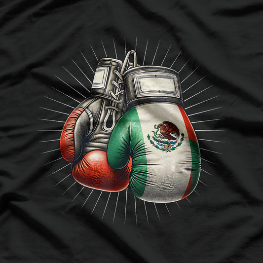 Boxing Gloves Mexico Boxing Vintage Mexican Flag T-Shirt