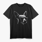 Cool Min Pin Dog With Sunglasses Funny Min Pin Dog Lovers T-Shirt