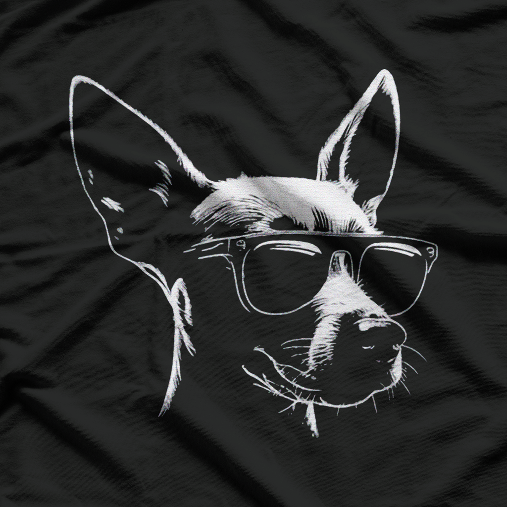 Cool Min Pin Dog With Sunglasses Funny Min Pin Dog Lovers T-Shirt