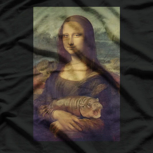 Funny Mona Lisa Moo-Deng Mona Lisa Loves Moo Deng Hippo T-Shirt