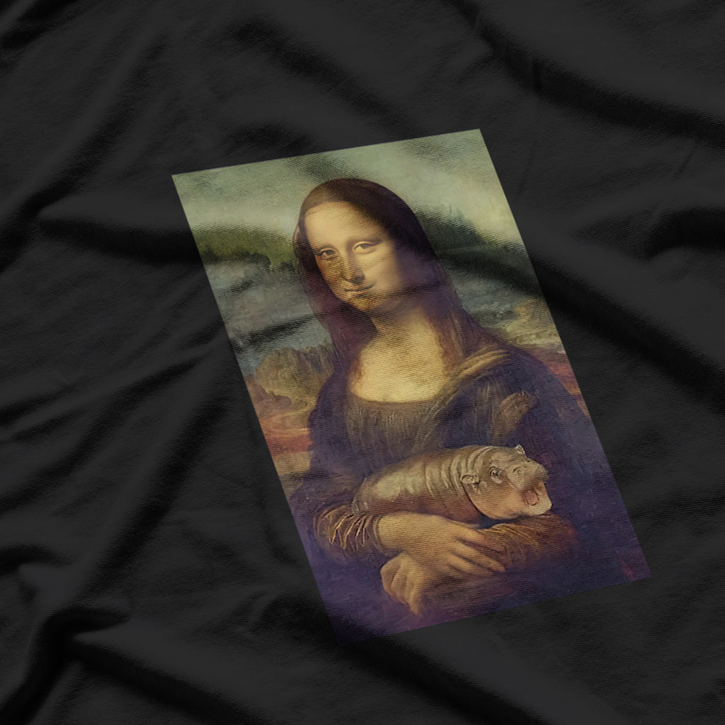 Funny Mona Lisa Moo-Deng Mona Lisa Loves Moo Deng Hippo T-Shirt