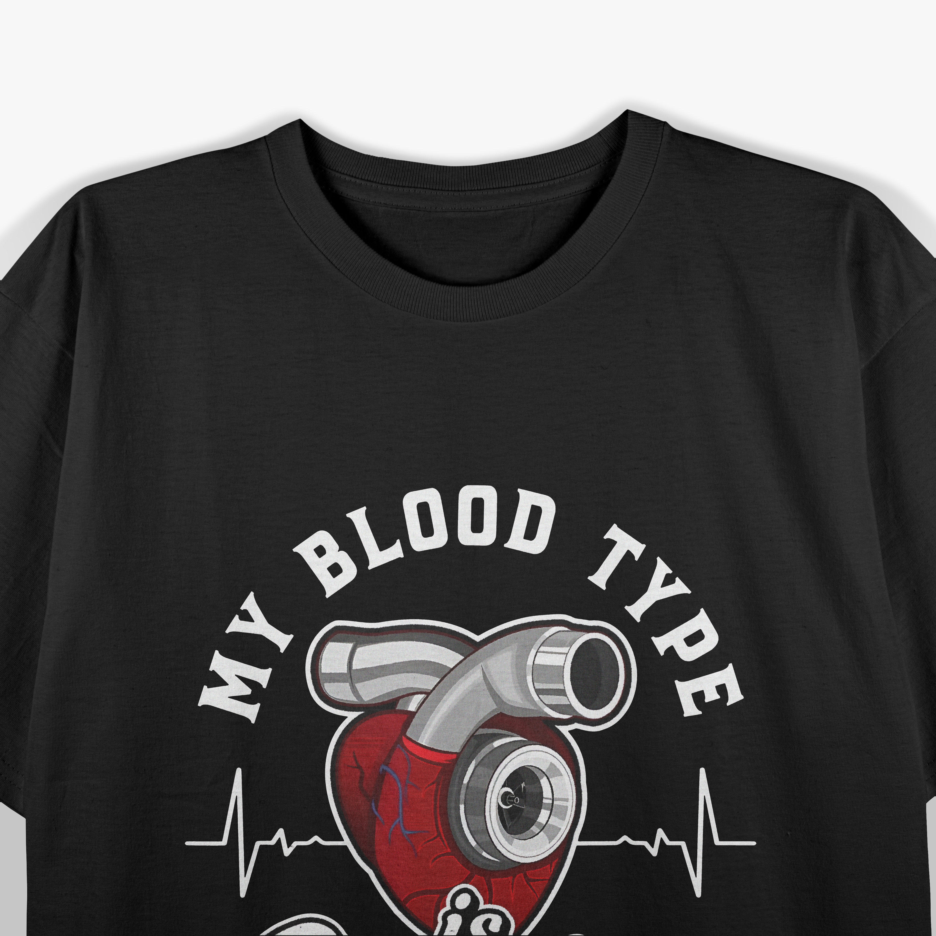 My Blood Type Is Gasoline Heartbeat Mechanic T-Shirt