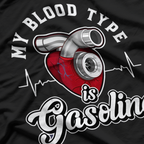 My Blood Type Is Gasoline Heartbeat Mechanic T-Shirt