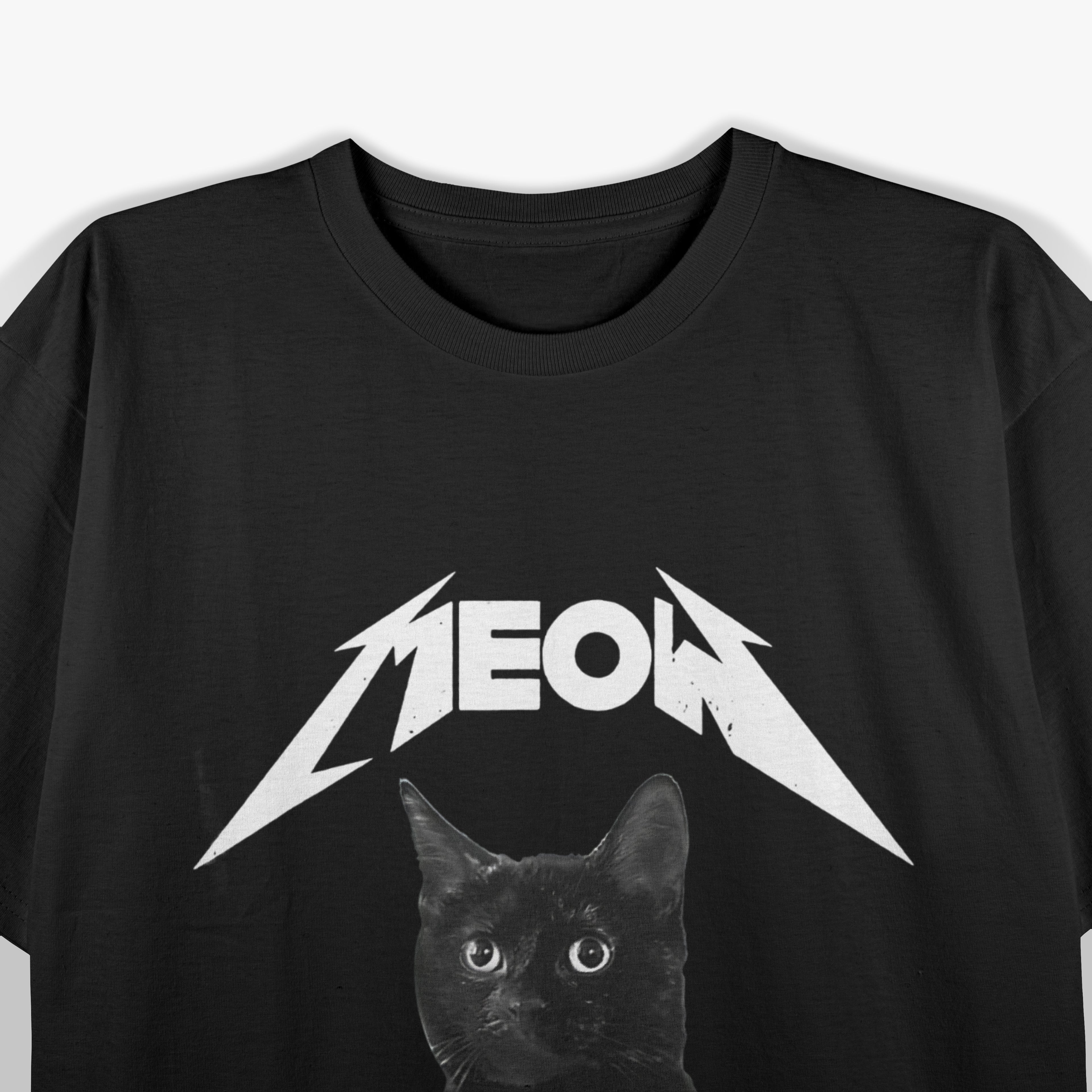 Meow Cat My Cat Listens To Metal Black Cats T-Shirt