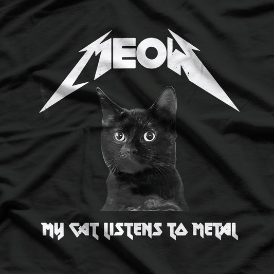 Meow Cat My Cat Listens To Metal Black Cats T-Shirt