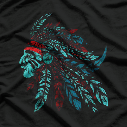 Tribal Spirit: Native American Chief Headdress T-Shirt