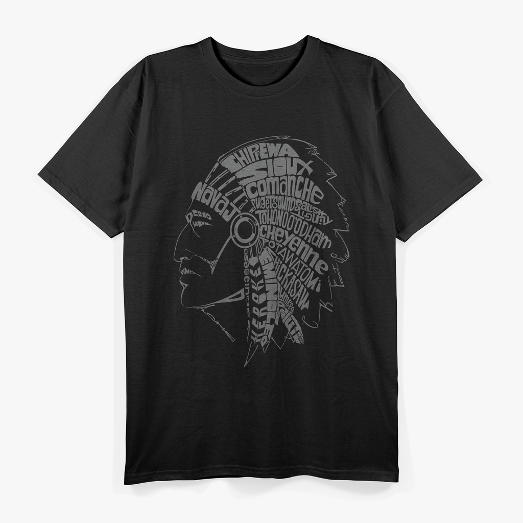 Native American Chief Cherokee Cultural Tribe Detail Texture T-Shirt