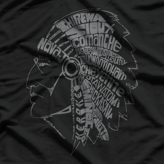 Native American Chief Cherokee Cultural Tribe Detail Texture T-Shirt