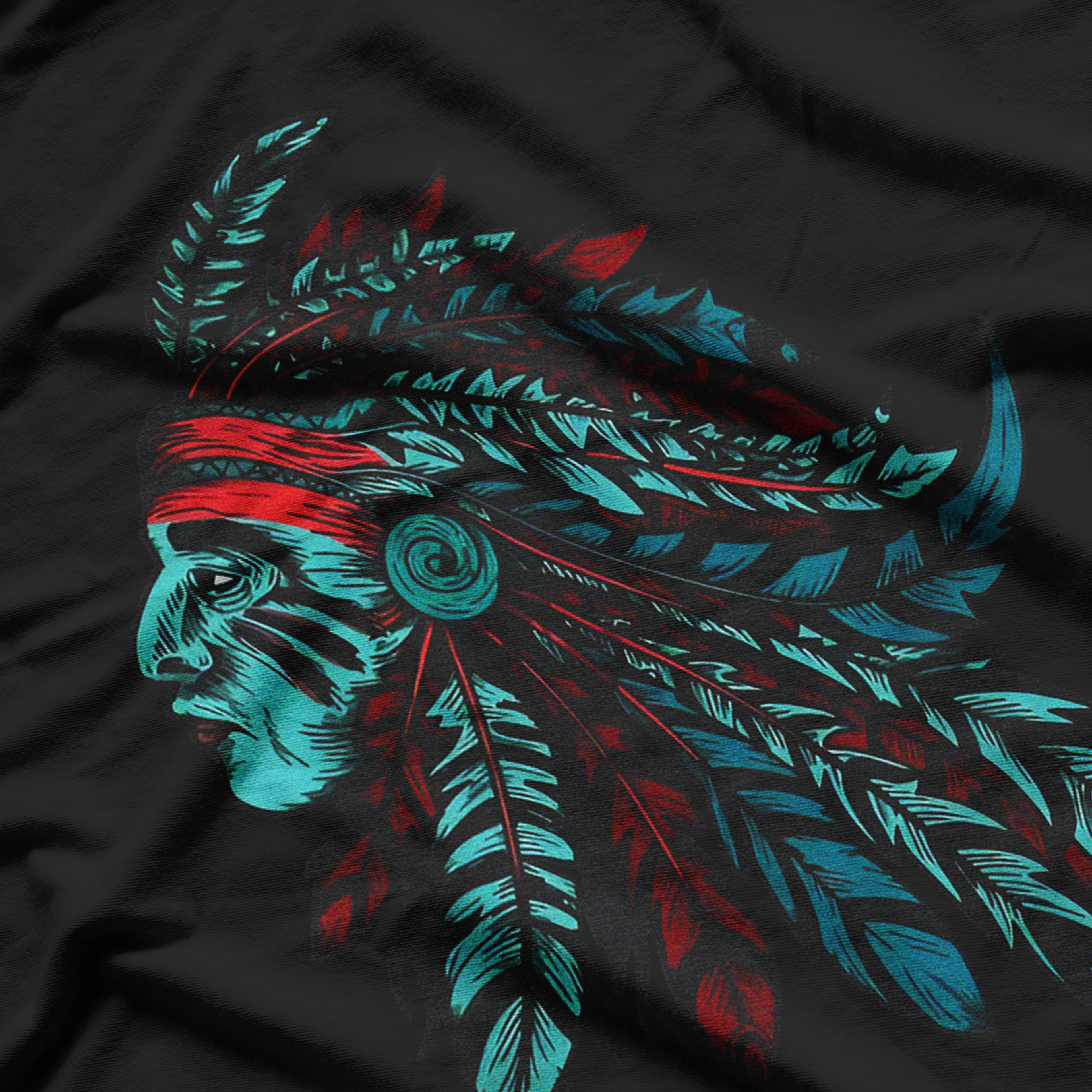 Tribal Spirit: Native American Chief Headdress T-Shirt