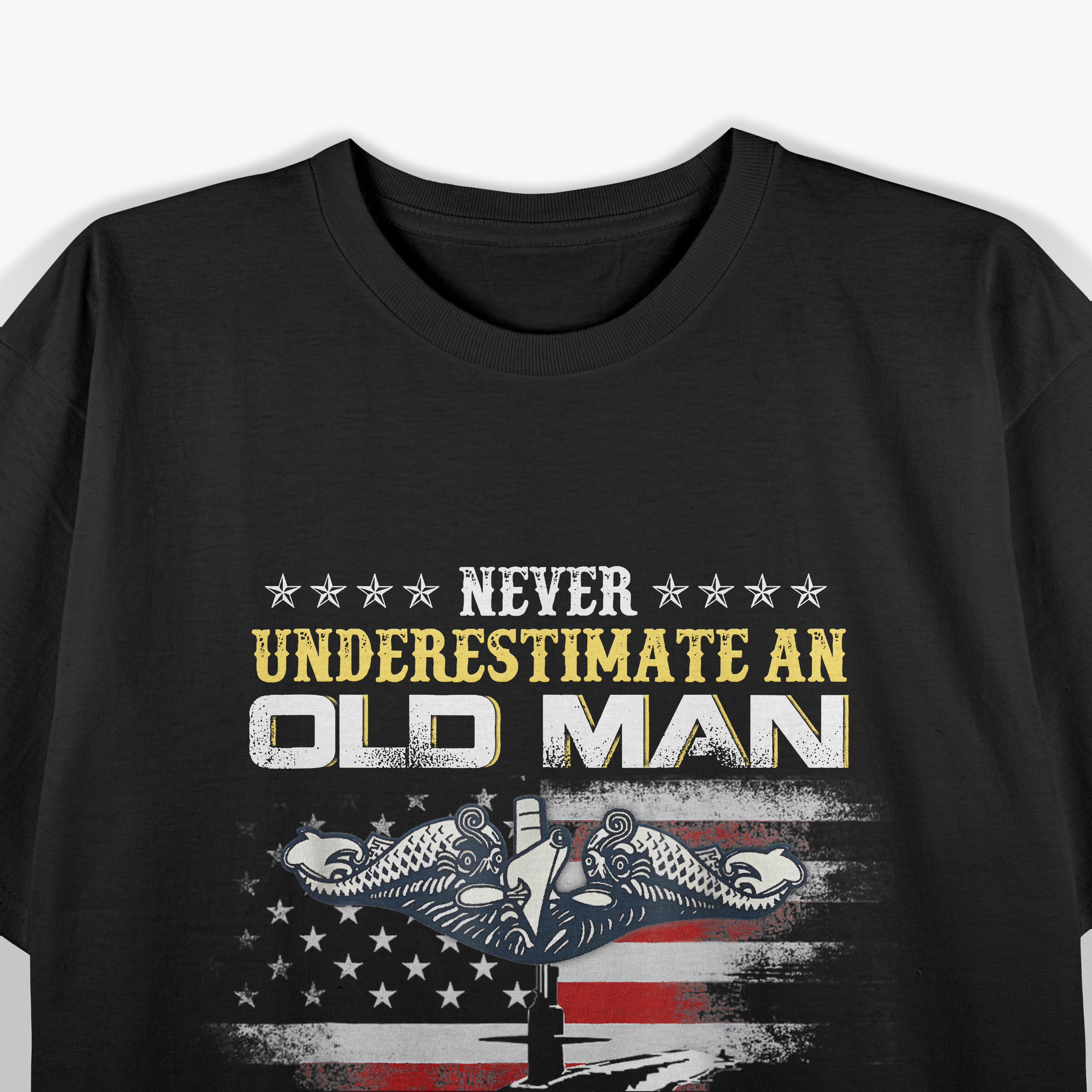 Never Underestimate An Old Man Submarine T-Shirt