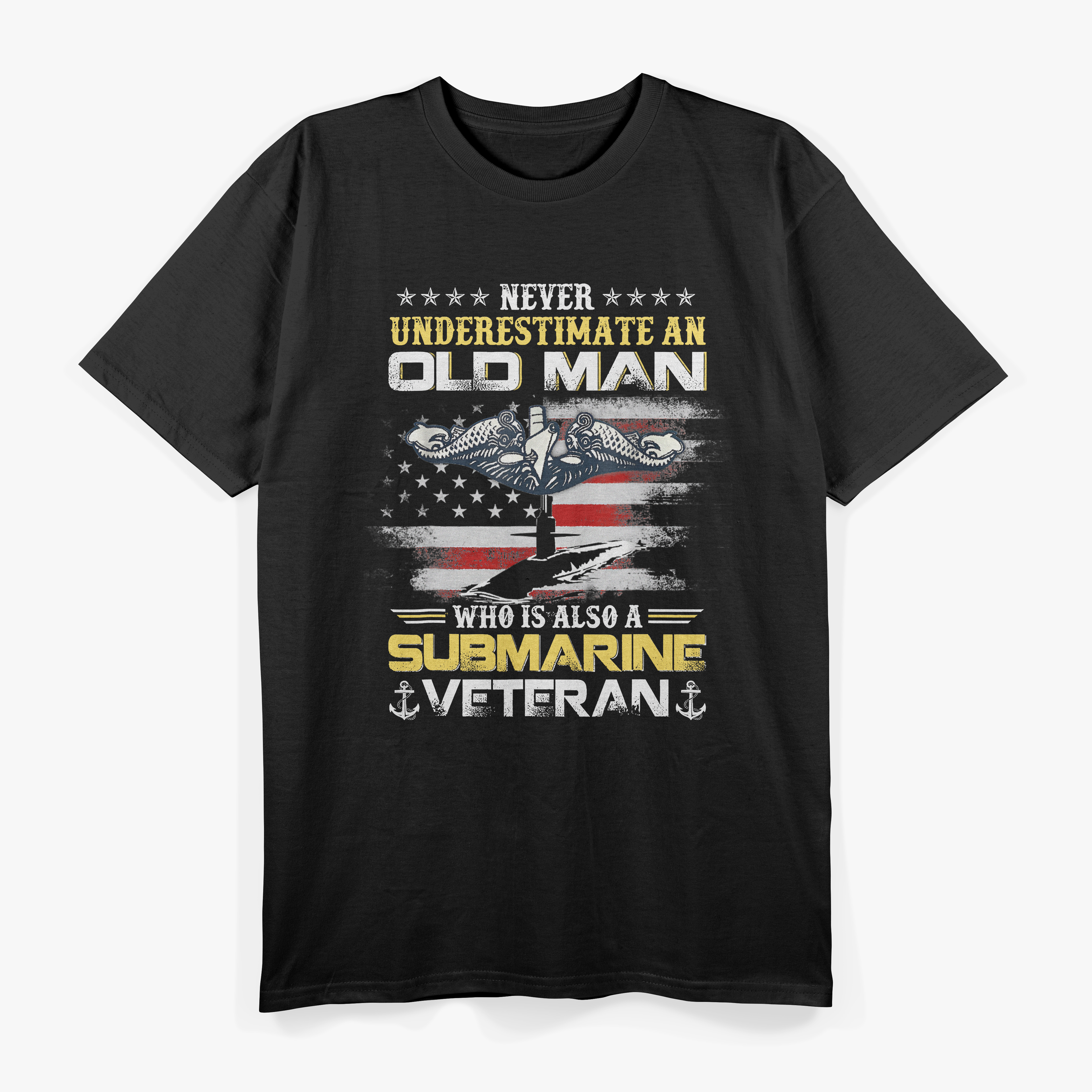 Never Underestimate An Old Man Submarine T-Shirt