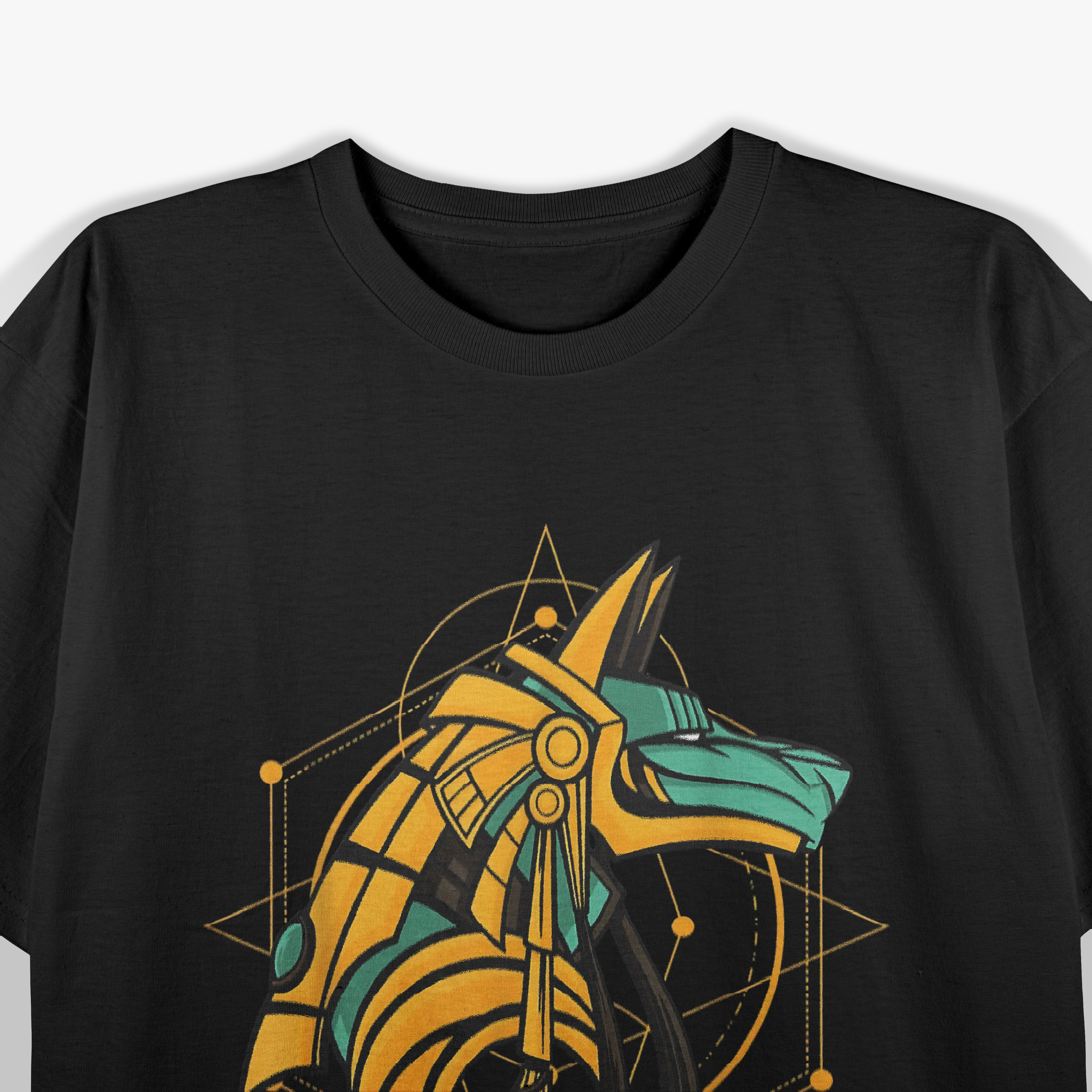 Anubis Egyptian God Detailed Illustration of the Divine Guardian T-Shirt