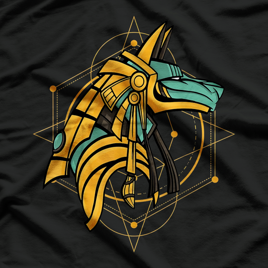 Anubis Egyptian God Detailed Illustration of the Divine Guardian T-Shirt