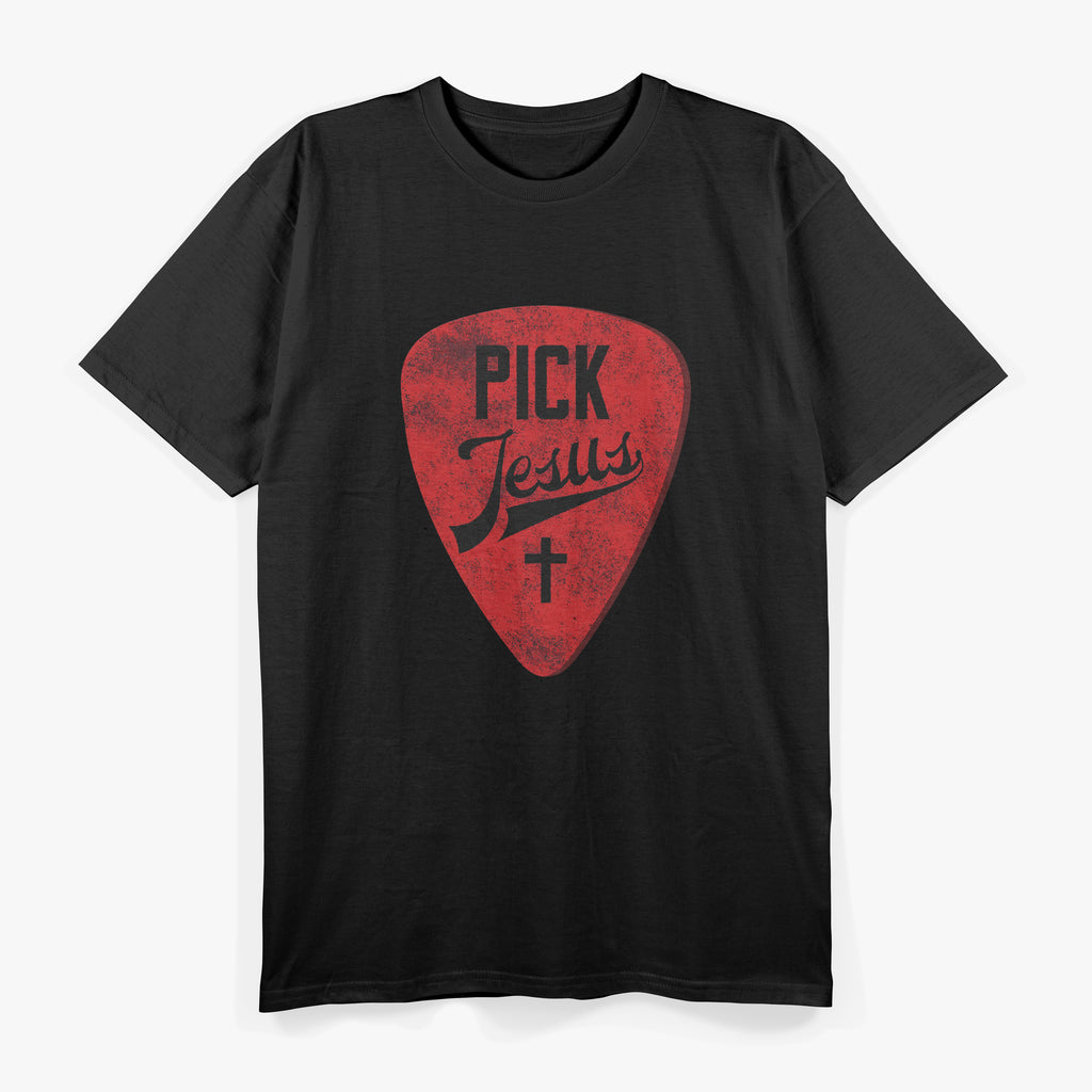 Christian Music Pastor Guitar, Jesus Guitar Pick T-Shirt