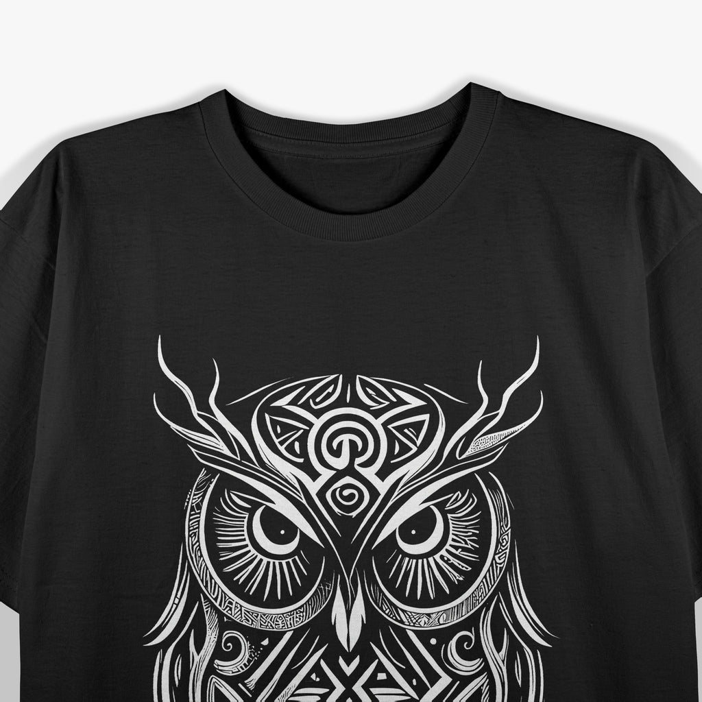 Norse Style Viking Owl Ancient Runes T-Shirt