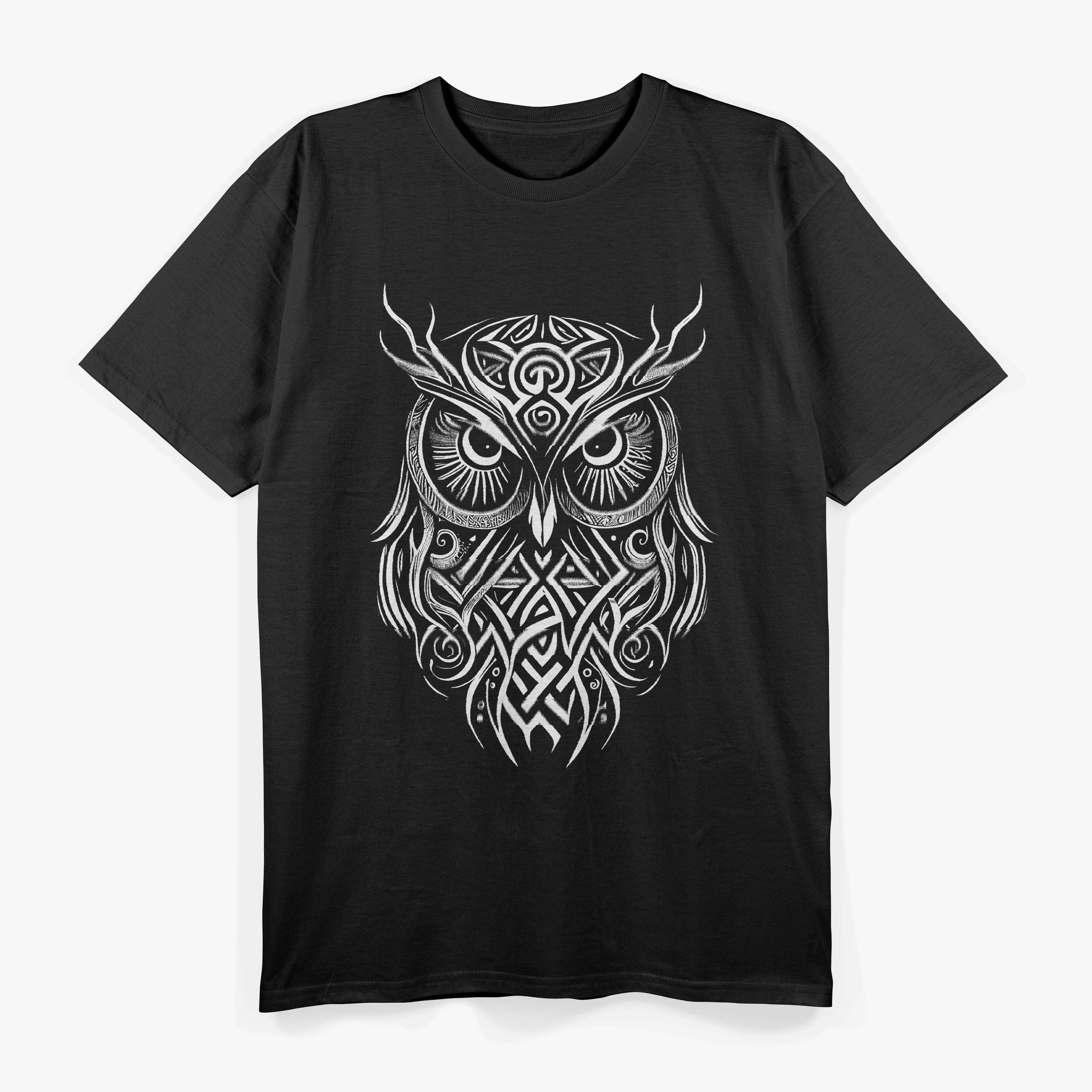 Norse Style Viking Owl Ancient Runes T-Shirt