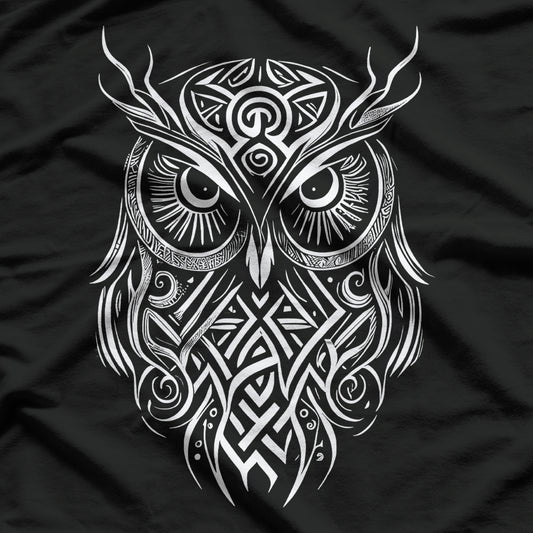 Norse Style Viking Owl Ancient Runes T-Shirt