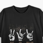 Peace Love Guitar Hippie Hand Sign T-Shirt