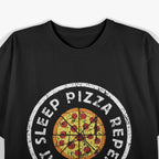 Funny Pizza Lover Eat Sleep Pizza Repeat Get A Slice Foodie T-Shirt