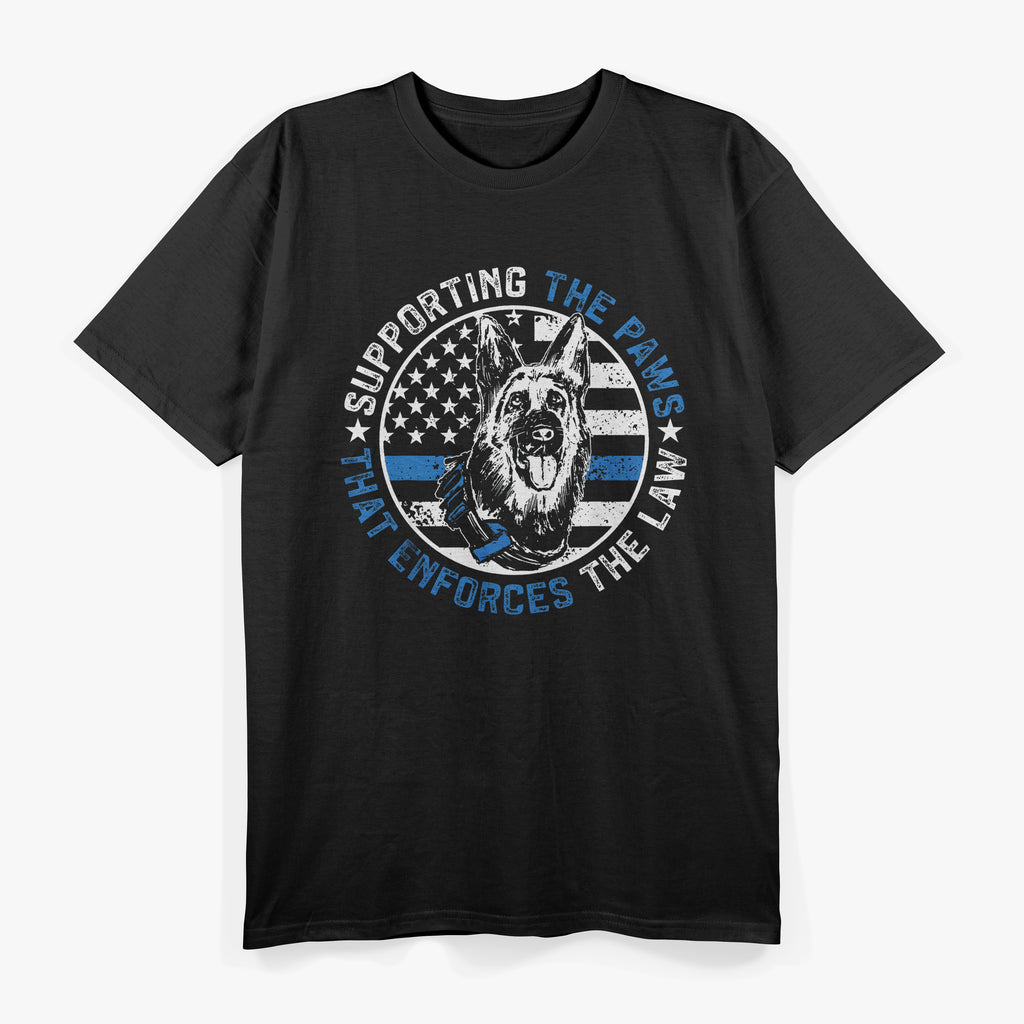 Police Dog Funny Supporting The Paws K9 Police Officer T-Shirt