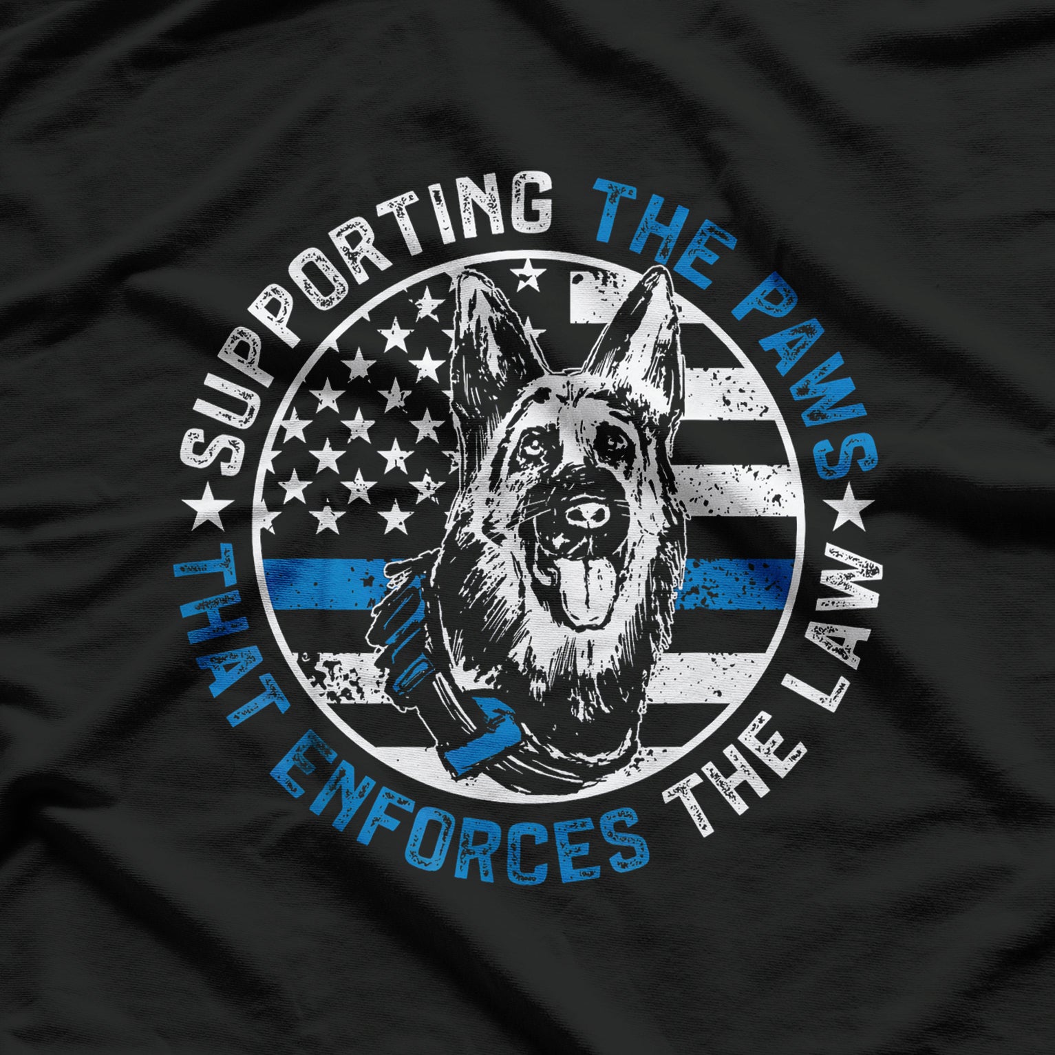 Police Dog Funny Supporting The Paws K9 Police Officer T-Shirt