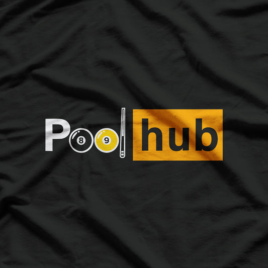 Billiards Game Pool Hub Billiard Balls & Cue Stick T-Shirt