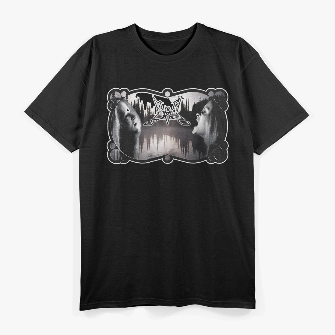 Dark Fantasy Black Metal Face Art Print Art T-Shirt