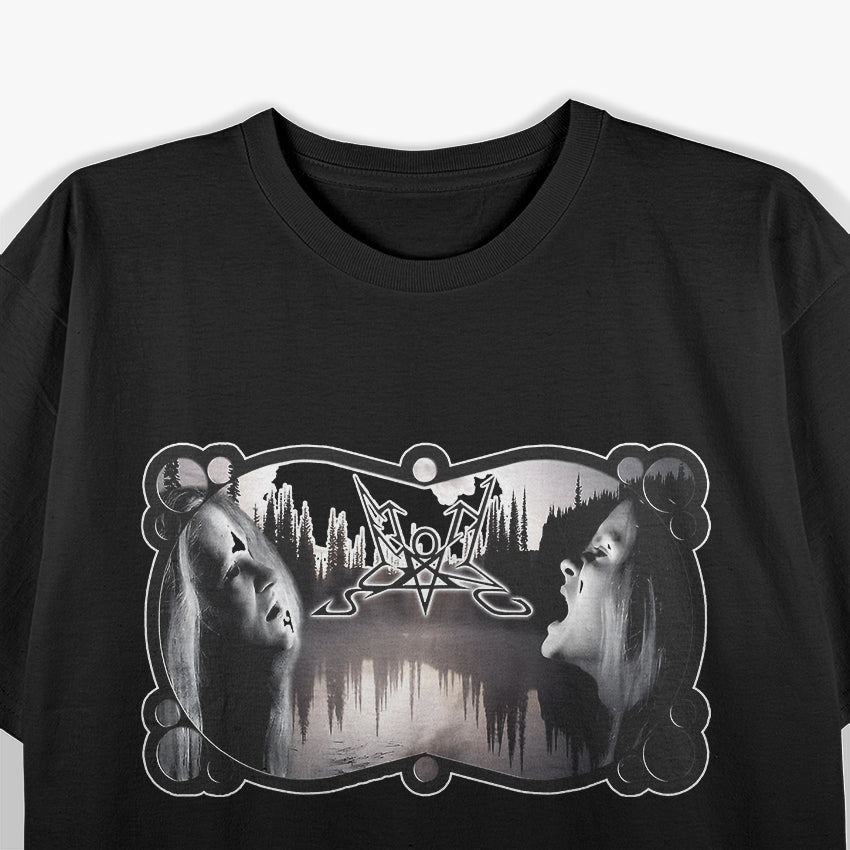 Dark Fantasy Black Metal Face Art Print Art T-Shirt