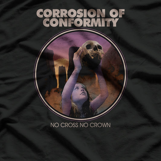 No Cross No Crown Vintage Sludge Metal Music Graphic RZ T-Shirt