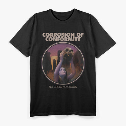 No Cross No Crown Vintage Sludge Metal Music Graphic RZ T-Shirt