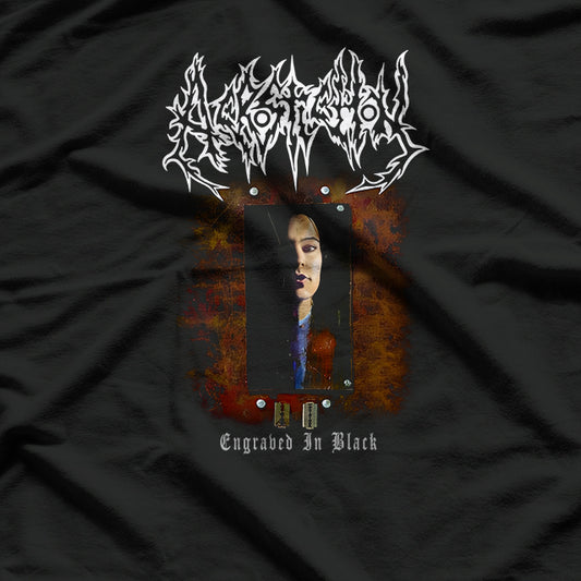 Engraved in Black Dutch Death Metal Retro Album Art Graphic RZ T-Shirt