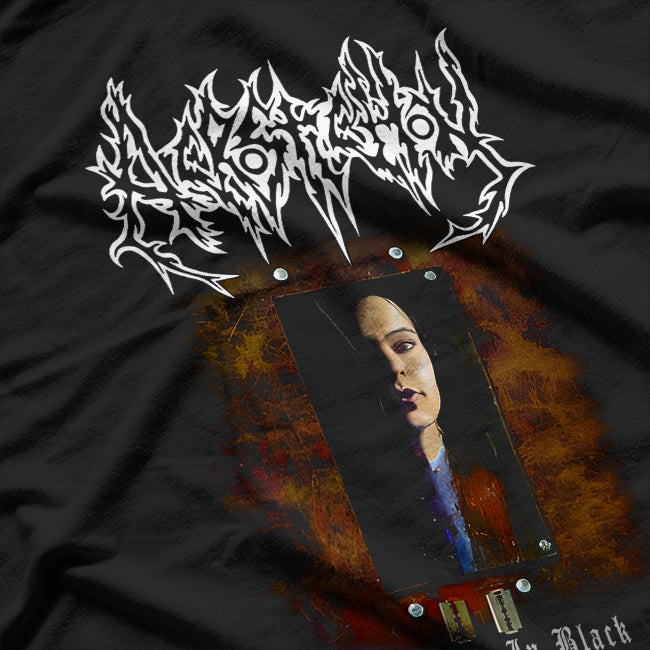 Engraved in Black Dutch Death Metal Retro Album Art Graphic RZ T-Shirt