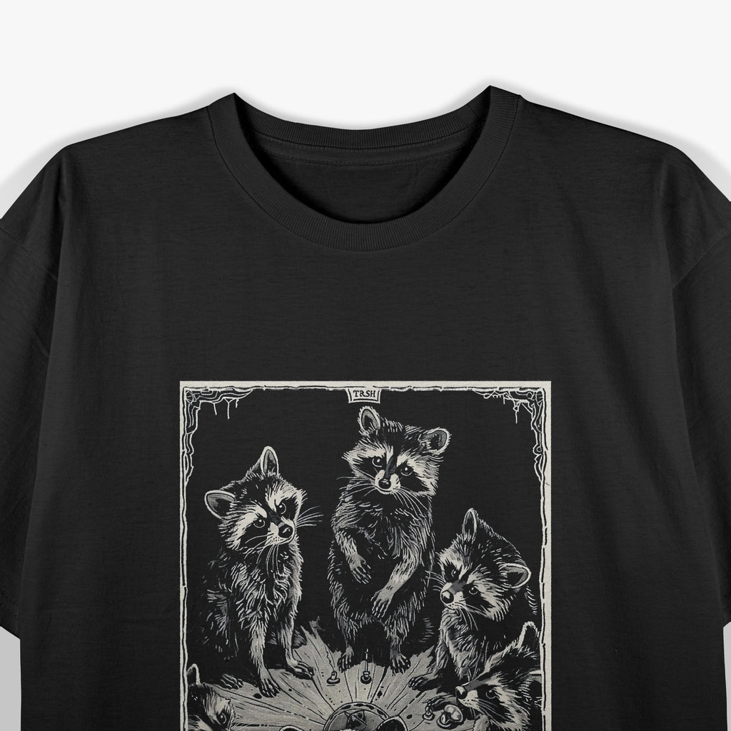 Raccoon Tarot Card Gothic Witchcraft The Trash Cult T-Shirt