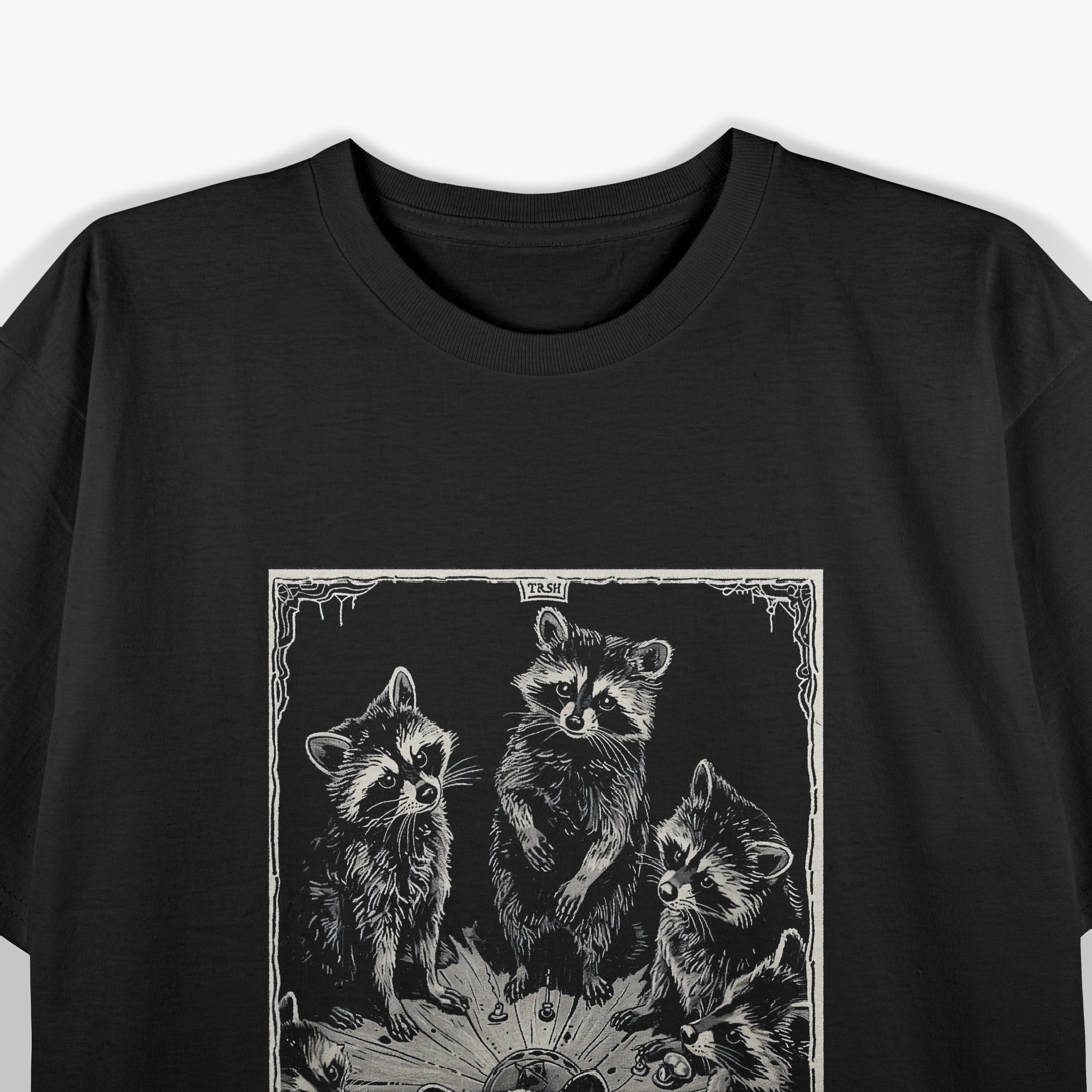 Raccoon Tarot Card Gothic Witchcraft The Trash Cult T-Shirt