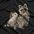 Possum and Raccoon Eating Pizza Animal Food Lover T-Shirt