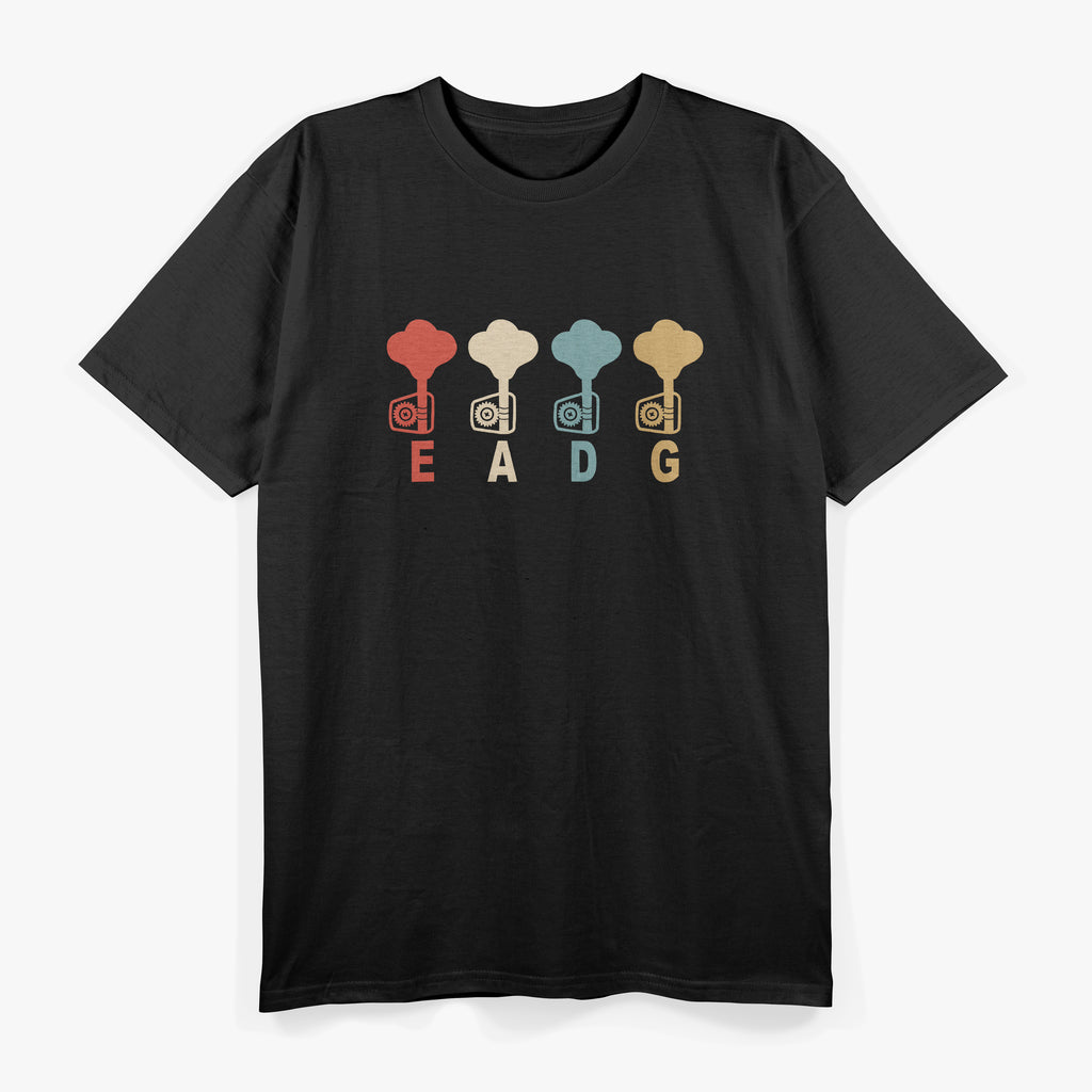 Retro Vintage EADG Bass Clef Bass Guitar Player T-Shirt