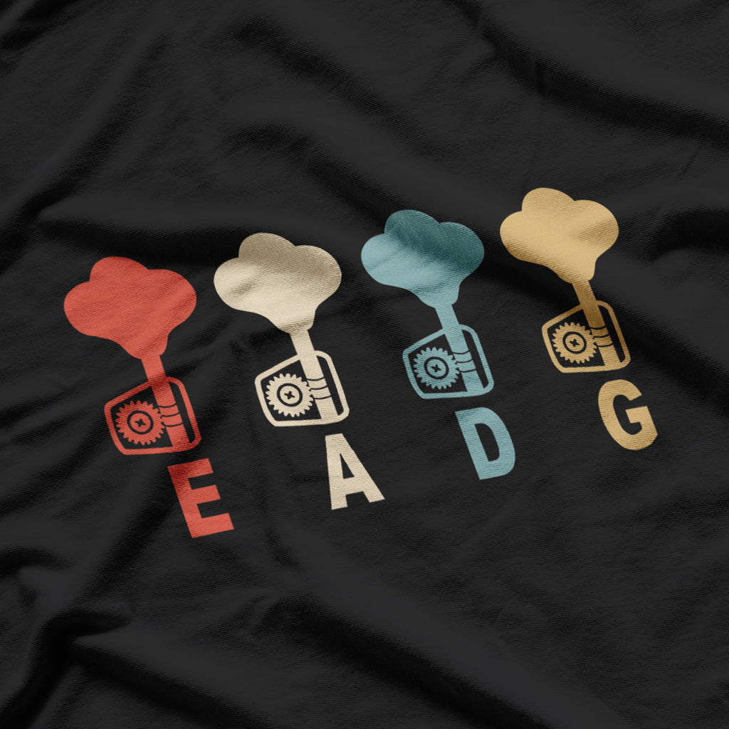 Retro Vintage EADG Bass Clef Bass Guitar Player T-Shirt