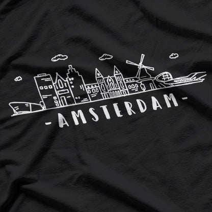 Amsterdam Skyline: Vintage Netherlands Vibes T-Shirt