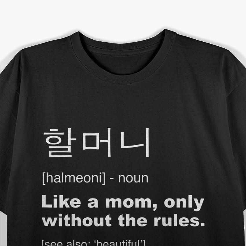 Definition of Halmoni Funny Korean Grandma Cool Family Gift T-Shirt