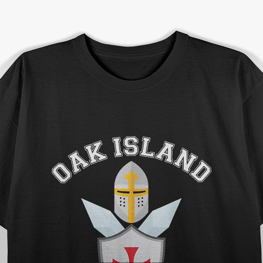 Oak Island Shield Helmet Blades Nova Scotia Treasure Hunter T-Shirt