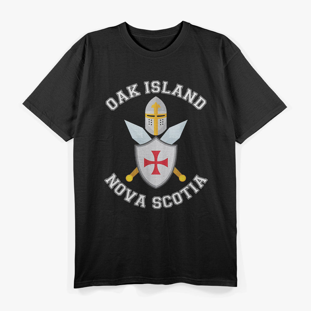 Oak Island Shield Helmet Blades Nova Scotia Treasure Hunter T-Shirt