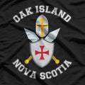 Oak Island Shield Helmet Blades Nova Scotia Treasure Hunter T-Shirt