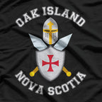 Oak Island Shield Helmet Blades Nova Scotia Treasure Hunter T-Shirt