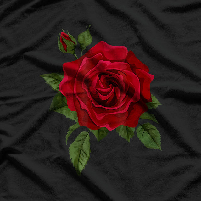 Single Red Rose: Timeless Elegance T-Shirt