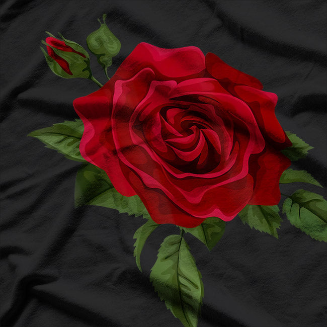 Single Red Rose: Timeless Elegance T-Shirt