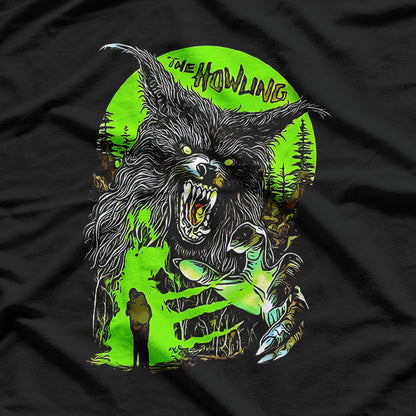 Midnight Howling Wolf – Retro Moonlight Nature T-Shirt